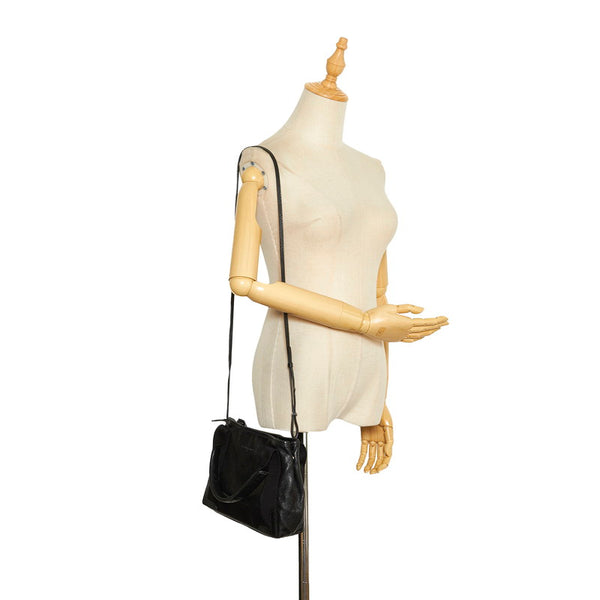 バレンシアガ ネイビー カバXS ハンドバッグ ショルダーバッグ 2WAY 542018 ブラック レザー レディース BALENCIAGA 【中古】