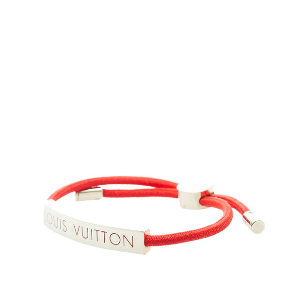 ルイ ヴィトン ブラスレ LVスペース ブレスレット M00274 ルージュ レッド メタル メンズ LOUIS VUITTON 【中古】