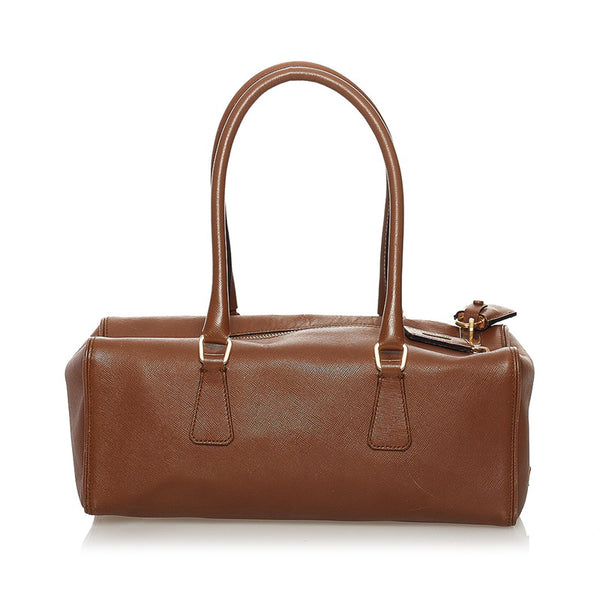 プラダ サフィアーノ ハンドバッグ ブラウン レザー レディース PRADA 【中古】