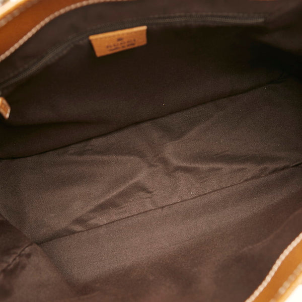 グッチ GGキャンバス ハンドバッグ トートバッグ 113019 ベージュ カーキ キャンバス レザー レディース GUCCI 【中古】