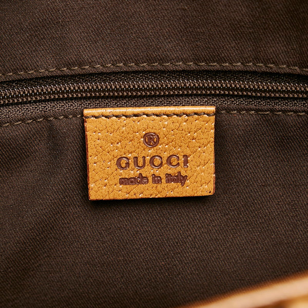 グッチ GGキャンバス ハンドバッグ トートバッグ 113019 ベージュ カーキ キャンバス レザー レディース GUCCI 【中古】