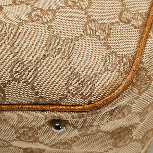 グッチ GGキャンバス ハンドバッグ トートバッグ 113019 ベージュ カーキ キャンバス レザー レディース GUCCI 【中古】