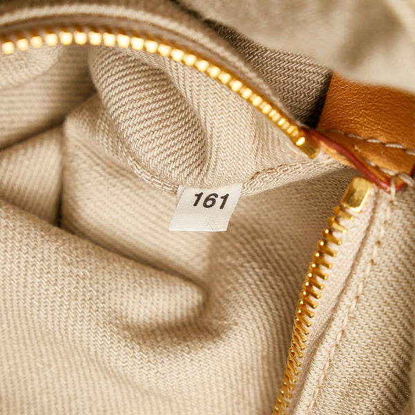 プラダ カナパ M ハンドバッグ ベージュ キャンバス レディース PRADA 【中古】