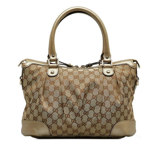 グッチ GGキャンバス スーキー ハンドバッグ ショルダーバッグ 2WAY 247902 ベージュ ゴールド キャンバス レザー レディース GUCCI 【中古】