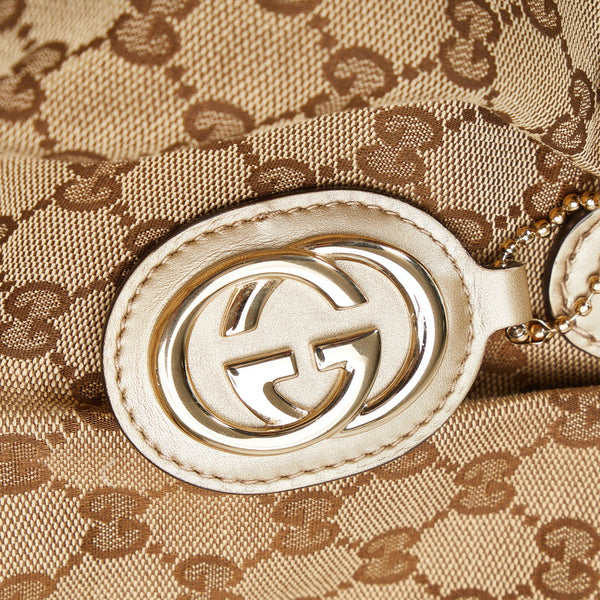 グッチ GGキャンバス スーキー ハンドバッグ ショルダーバッグ 2WAY 247902 ベージュ ゴールド キャンバス レザー レディース GUCCI 【中古】