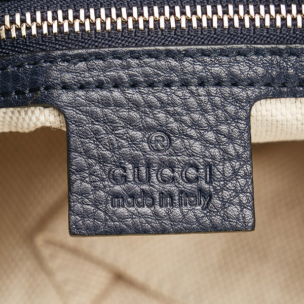 グッチ ソーホー インターロッキングG チェーン ショルダーバッグ 308983 ネイビー レザー レディース GUCCI 【中古】