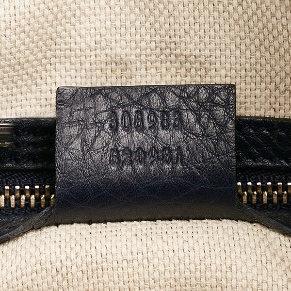 グッチ ソーホー インターロッキングG チェーン ショルダーバッグ 308983 ネイビー レザー レディース GUCCI 【中古】