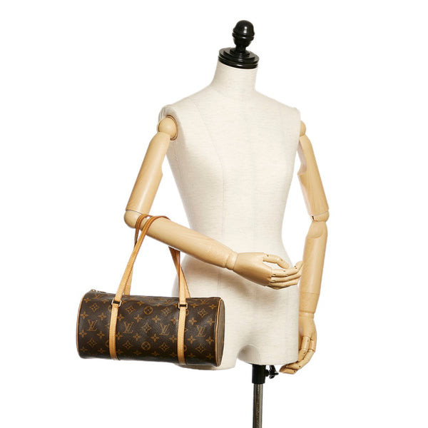 ルイ ヴィトン モノグラム パピヨン30 ハンドバッグ M51385 ブラウン PVC レザー レディース LOUIS VUITTON 【中古】