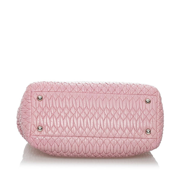 ミュウミュウ マテラッセ RN0958 スモーキーピンク レザー ハンドバッグ ショルダーバッグ 2WAY レディース MIUMIU 【中古】