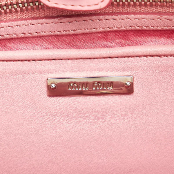 ミュウミュウ マテラッセ RN0958 スモーキーピンク レザー ハンドバッグ ショルダーバッグ 2WAY レディース MIUMIU 【中古】
