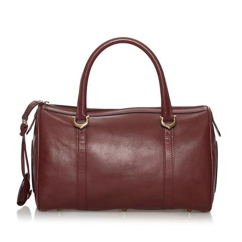 カルティエ マスト ボルドー レザー ハンドバッグ ミニボストン レディース CARTIER 【中古】