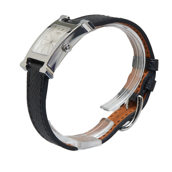 エルメス Hウォッチ 腕時計 HH1.210 クオーツ アイボリー文字盤 ステンレススチール レザー レディース HERMES 【中古】