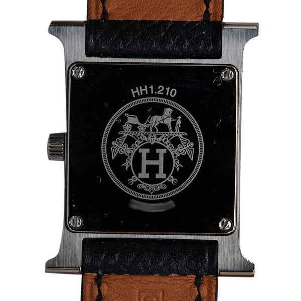 エルメス Hウォッチ 腕時計 HH1.210 クオーツ アイボリー文字盤 ステンレススチール レザー レディース HERMES 【中古】
