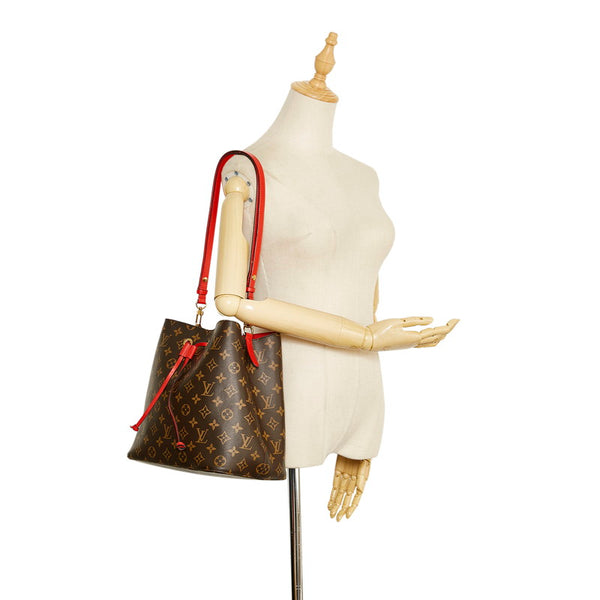 ルイ ヴィトン モノグラム ネオノエ ショルダーバッグ M44021 コクリコ ブラウン レッド PVC レザー レディース LOUIS VUITTON 【中古】