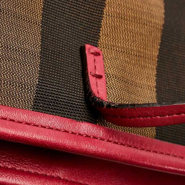 フェンディ ペカン トートバッグ 8BH185 ブラック ベージュ ピンク キャンバス レザー レディース FENDI 【中古】