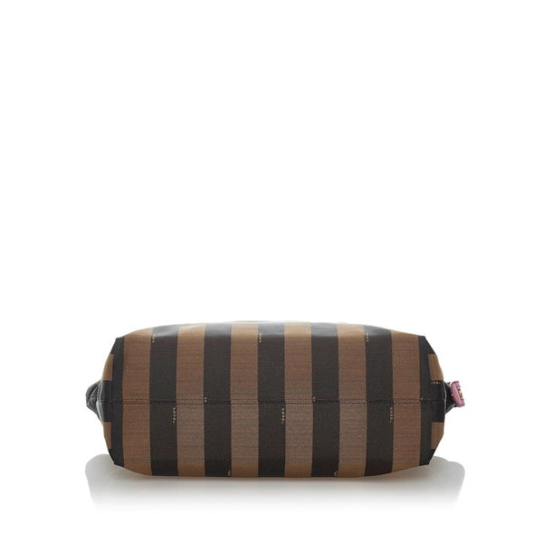 フェンディ ペカン トートバッグ 8BH185 ブラック ベージュ ピンク キャンバス レザー レディース FENDI 【中古】