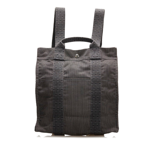 エルメス エールライン アドPM リュック バックパック グレー キャンバス ナイロン レディース HERMES 【中古】