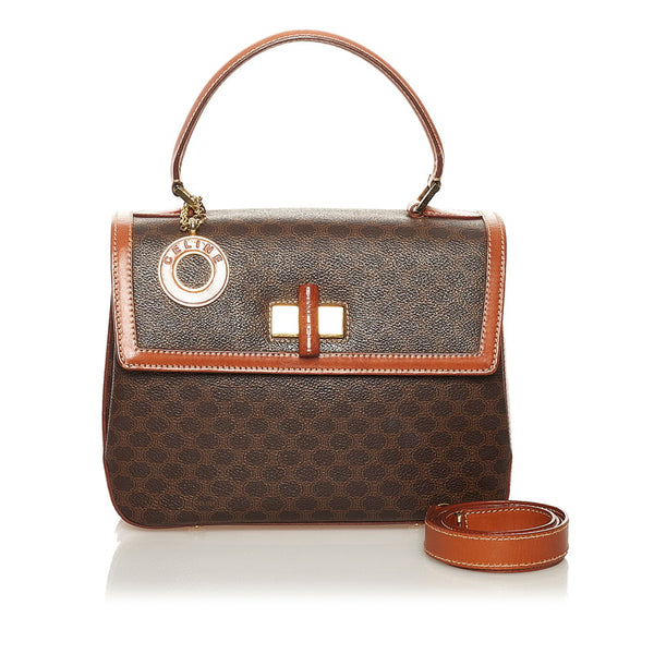 セリーヌ マカダム ハンドバッグ ショルダーバッグ 2WAY ブラウン PVC レザー レディース CELINE 【中古】