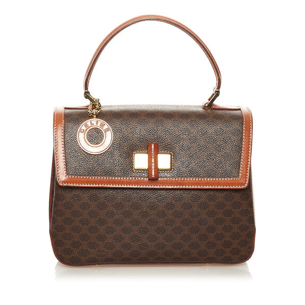 セリーヌ マカダム ハンドバッグ ショルダーバッグ 2WAY ブラウン PVC レザー レディース CELINE 【中古】