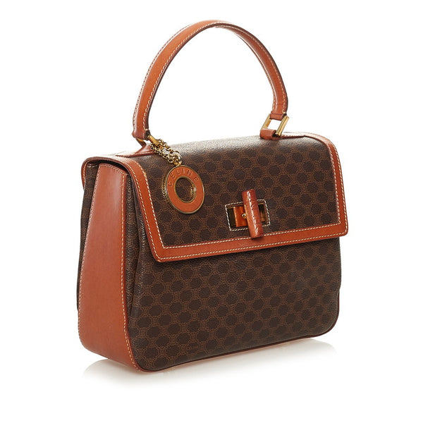 セリーヌ マカダム ハンドバッグ ショルダーバッグ 2WAY ブラウン PVC レザー レディース CELINE 【中古】