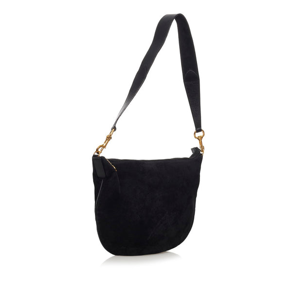 グッチ ショルダーバッグ 001 115 1206 ブラック スウェード レザー レディース GUCCI 【中古】