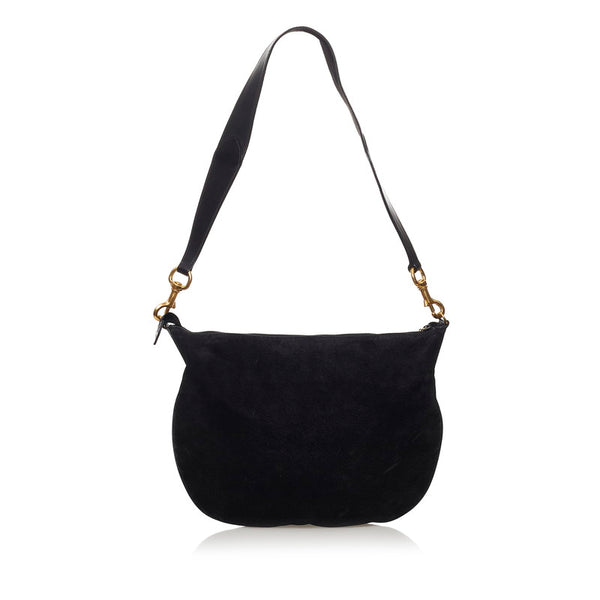 グッチ ショルダーバッグ 001 115 1206 ブラック スウェード レザー レディース GUCCI 【中古】