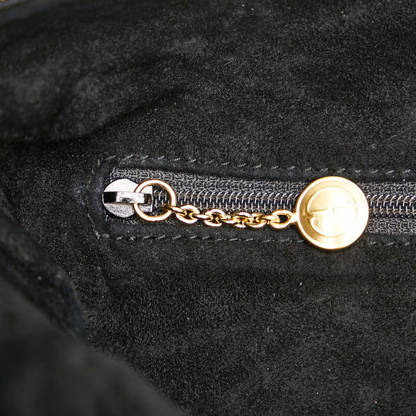 グッチ ショルダーバッグ 001 115 1206 ブラック スウェード レザー レディース GUCCI 【中古】