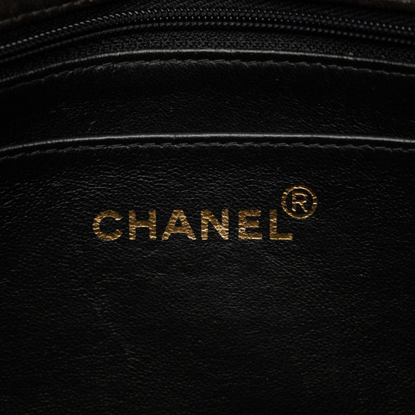 シャネル ダイアナ23 マトラッセ ココマーク ゴールド金具 チェーン ショルダーバッグ ブラック レザー レディース CHANEL 【中古】