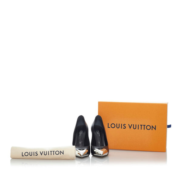 ルイ ヴィトン ブラック レザー メタル パンプス レディース LOUIS VUITTON 【中古】