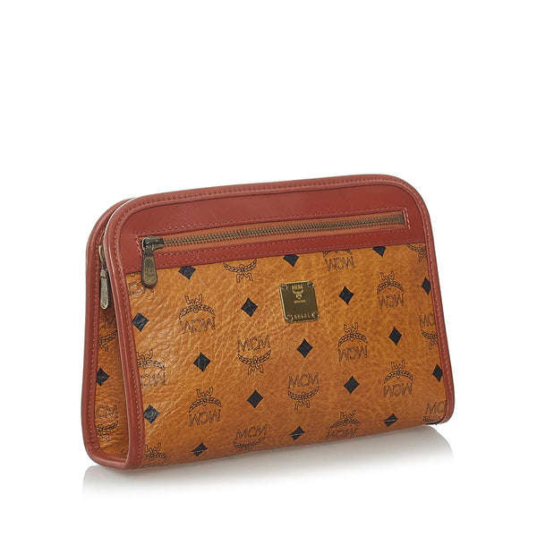 エム シー エム ヴィセトス セカンドバッグ ブラウン PVC レザー メンズ MCM 【中古】