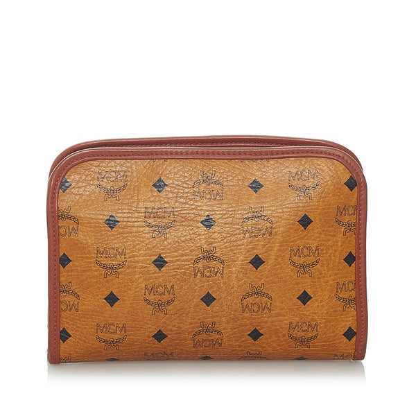 エム シー エム ヴィセトス セカンドバッグ ブラウン PVC レザー メンズ MCM 【中古】