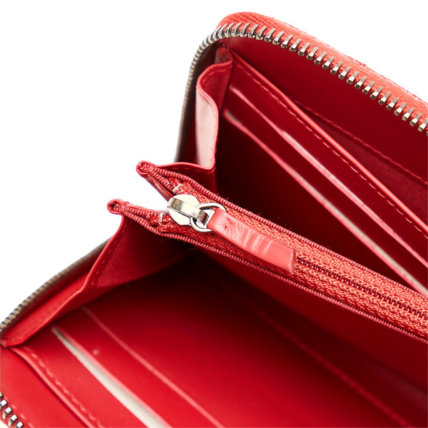 シャネル マトラッセ ココマーク ラウンドファスナー 長財布 ダークピンク パテントレザー レディース CHANEL 【中古】