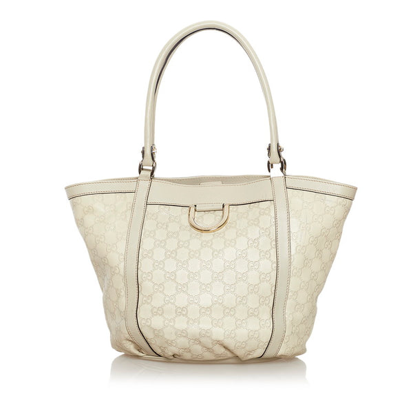 グッチ グッチシマ アビー ハンドバッグ ショルダーバッグ  211982 ホワイト アイボリー レザー レディース GUCCI 【中古】