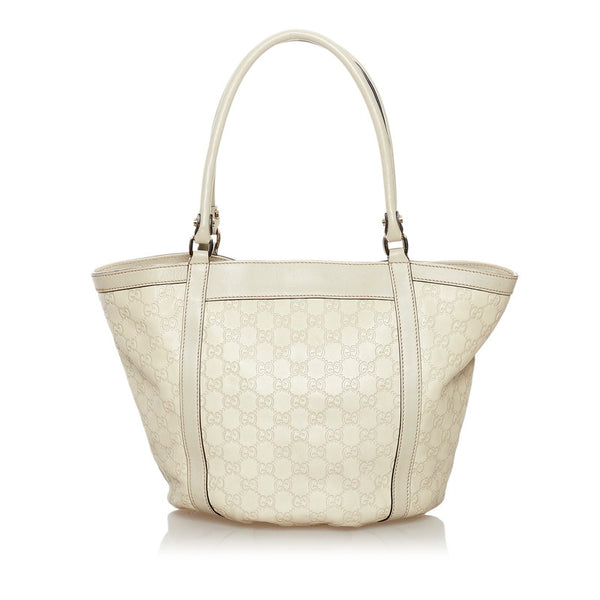 グッチ グッチシマ アビー ハンドバッグ ショルダーバッグ  211982 ホワイト アイボリー レザー レディース GUCCI 【中古】