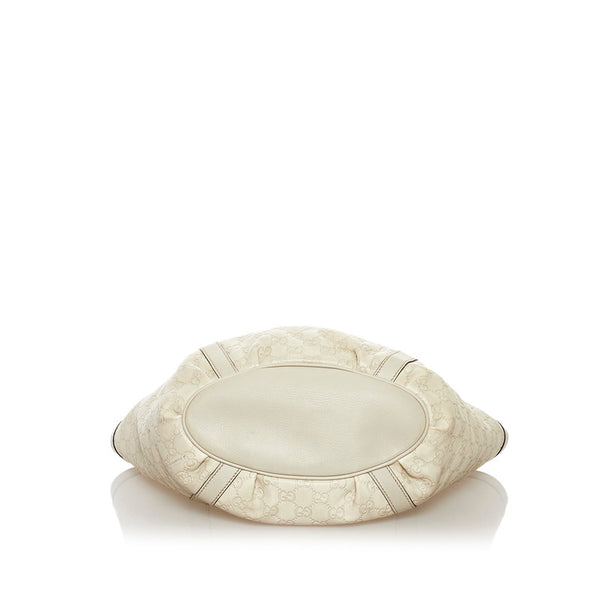 グッチ グッチシマ アビー ハンドバッグ ショルダーバッグ  211982 ホワイト アイボリー レザー レディース GUCCI 【中古】