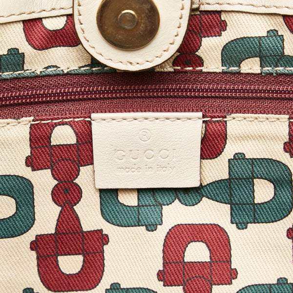 グッチ グッチシマ アビー ハンドバッグ ショルダーバッグ  211982 ホワイト アイボリー レザー レディース GUCCI 【中古】