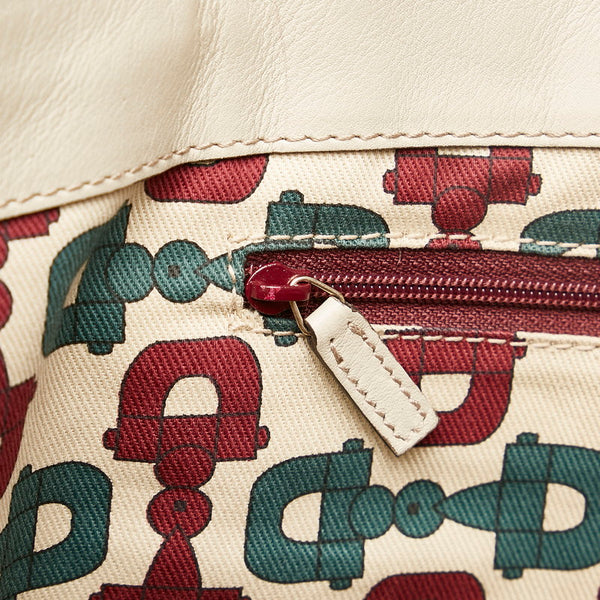 グッチ グッチシマ アビー ハンドバッグ ショルダーバッグ  211982 ホワイト アイボリー レザー レディース GUCCI 【中古】