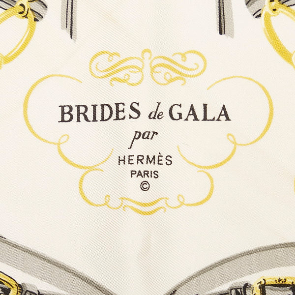 エルメス カレ45 BRIDES de GALA 式典用馬勒 スカーフ ブラック シルク レディース HERMES 【中古】