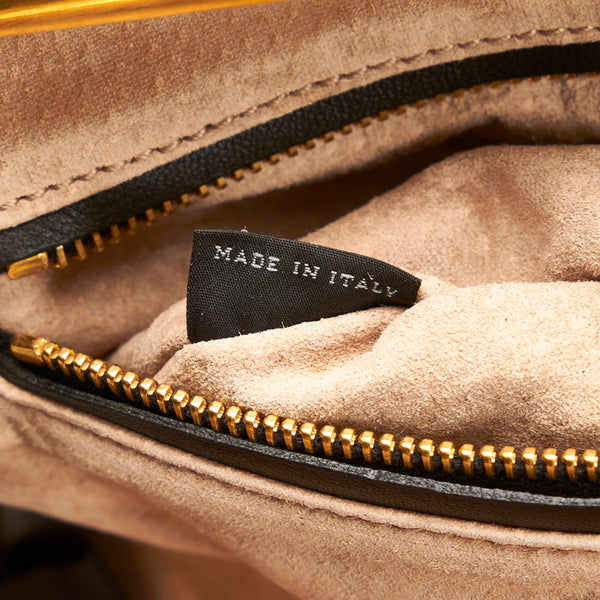 プラダ レオパード 斜め掛け  ショルダーバッグ 2WAY ブラウン ブラック ゴールド ハラコ レザー レディース PRADA 【中古】