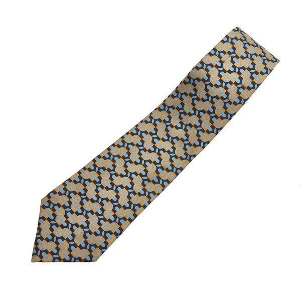 エルメス ネクタイ 水色 マルチ シルク メンズ HERMES 【中古】