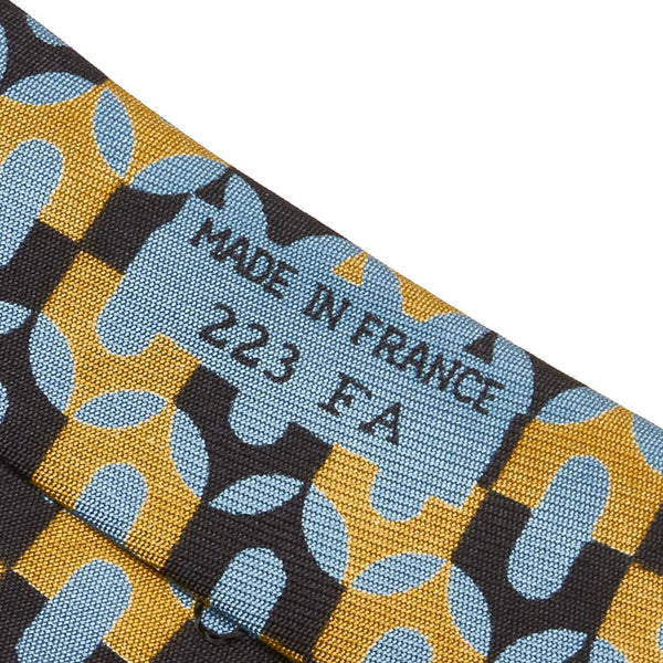 エルメス ネクタイ 水色 マルチ シルク メンズ HERMES 【中古】