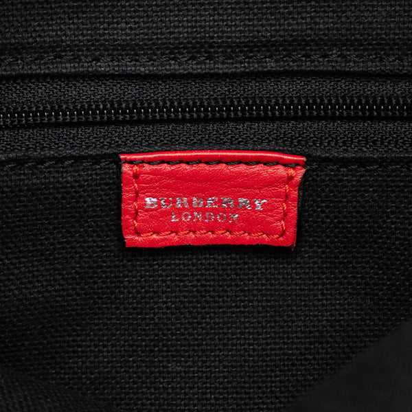 バーバリー ノバチェック シャドーホース ワンショルダー レッド マルチカラー レザー PVC レディース BURBERRY 【中古】