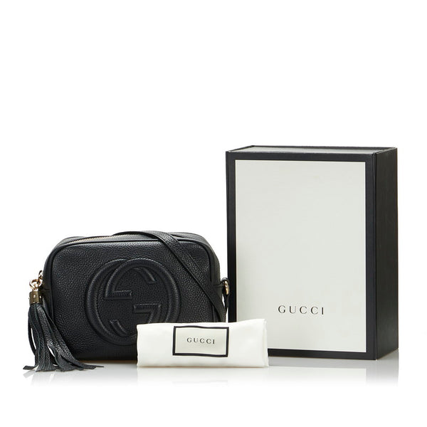 グッチ ソーホー スモールディスコバッグ 斜め掛け ショルダーバッグ  308364 ブラック レザー レディース GUCCI 【中古】