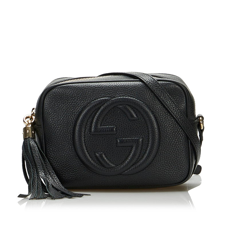 グッチ ソーホー スモールディスコバッグ 斜め掛け ショルダーバッグ  308364 ブラック レザー レディース GUCCI 【中古】