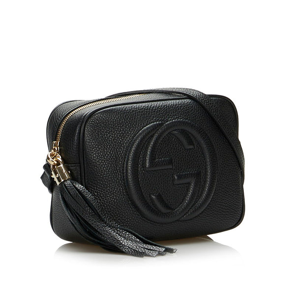 グッチ ソーホー スモールディスコバッグ 斜め掛け ショルダーバッグ  308364 ブラック レザー レディース GUCCI 【中古】