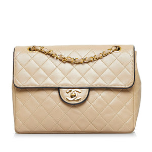 シャネル マトラッセ ココマーク ゴールド金具 チェーンショルダーバッグ ベージュ ラムスキン レディース CHANEL 【中古】