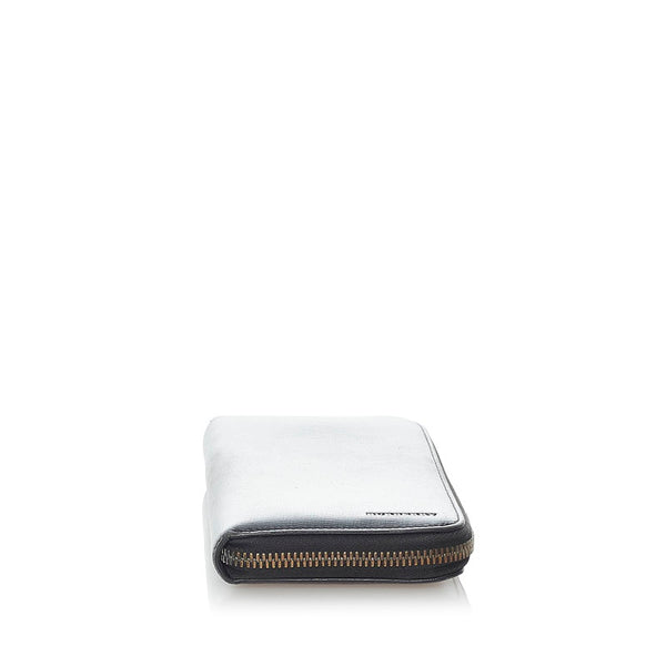 バーバリー ラウンドファスナー 長財布 ブラック レザー メンズ BURBERRY 【中古】