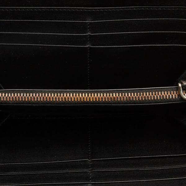 バーバリー ラウンドファスナー 長財布 ブラック レザー メンズ BURBERRY 【中古】