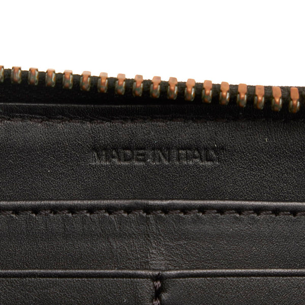バーバリー ラウンドファスナー 長財布 ブラック レザー メンズ BURBERRY 【中古】