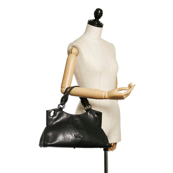 カルティエ マルチェロ ハンドバッグ ブラック レザー レディース CARTIER 【中古】